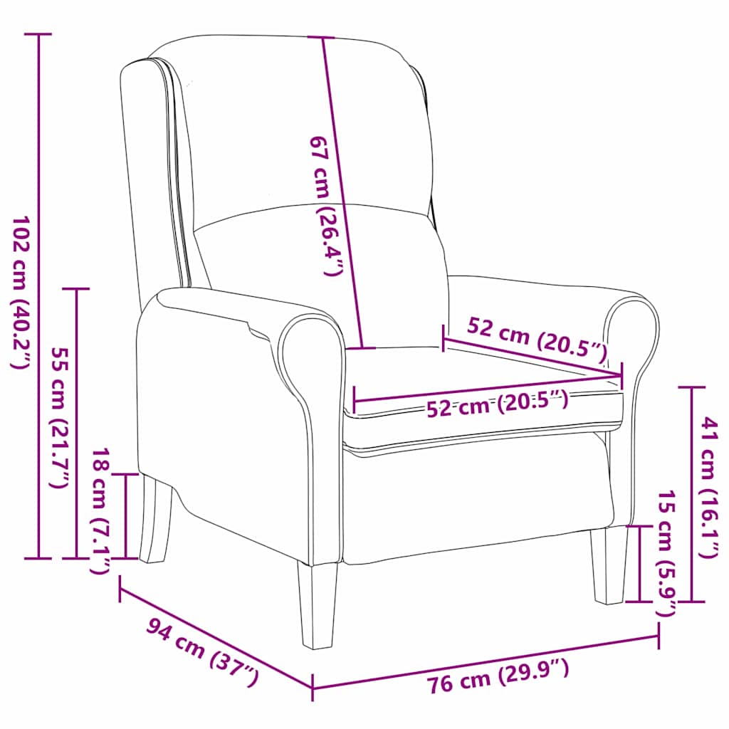 Sessel Dunkelgrau 76 x 94 x 102 cm Stoff