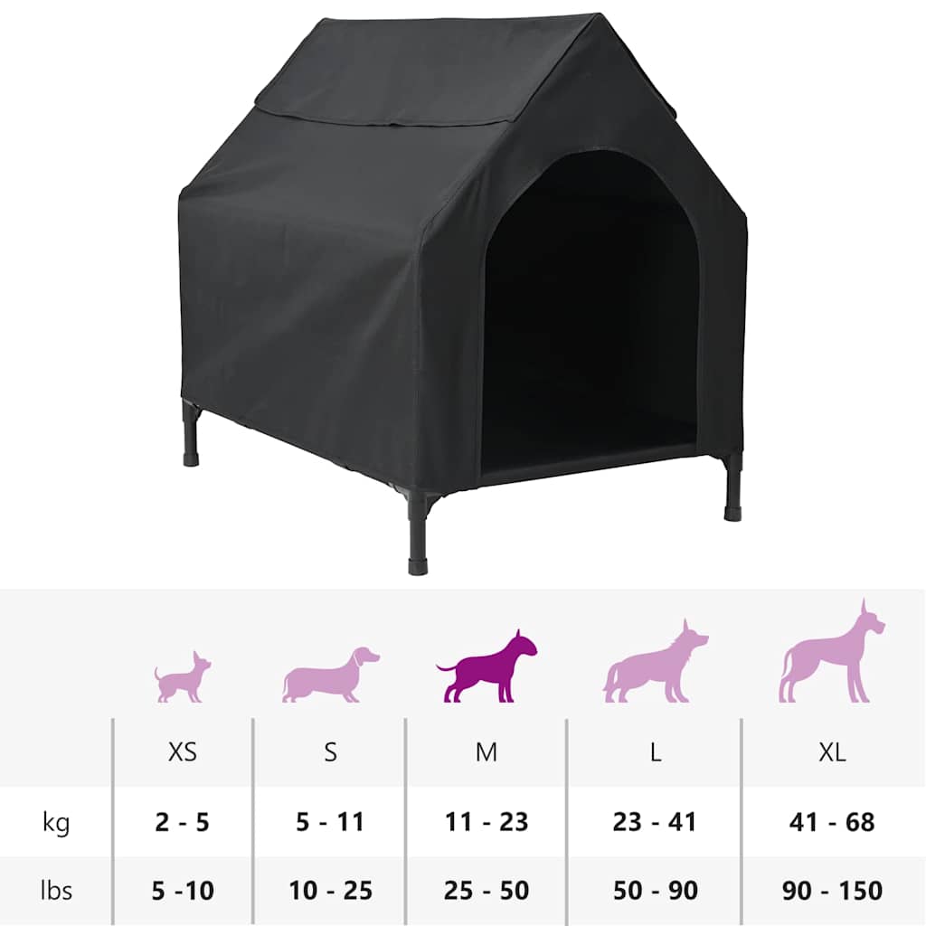 Hundehütte Schwarz 110 x 75 x 107,5 cm Oxford-Gewebe und Stahl