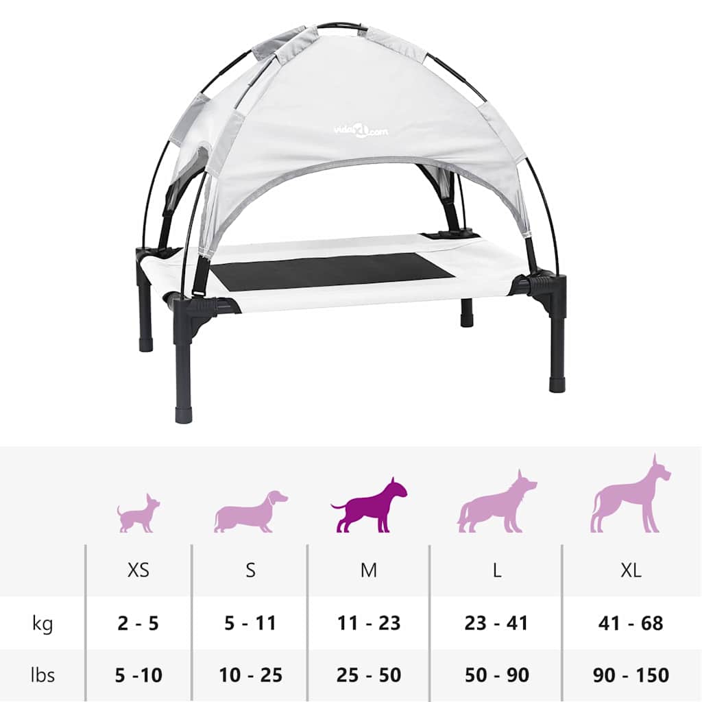 Hundebett Silbergrau m Stahl