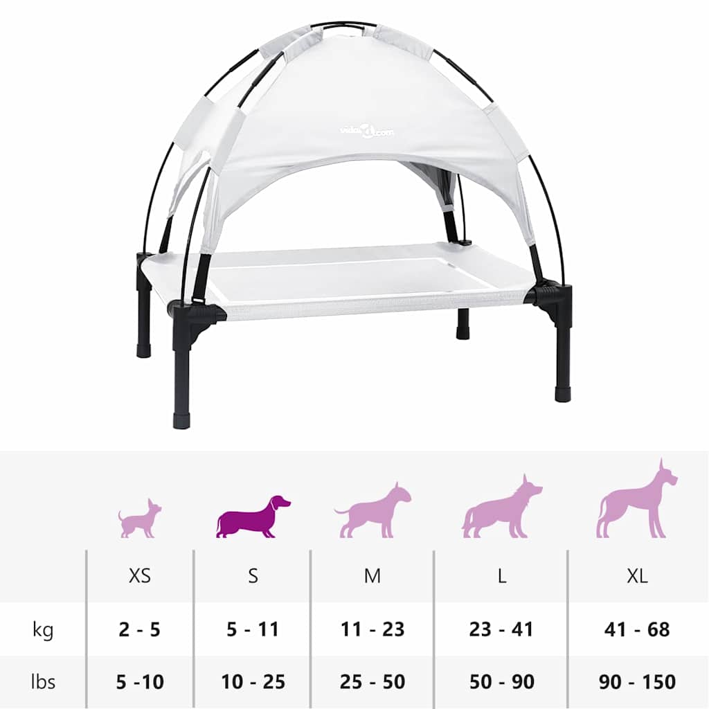 Hundebett Silber Grau 63 x 49,5 x 60 cm Stahl