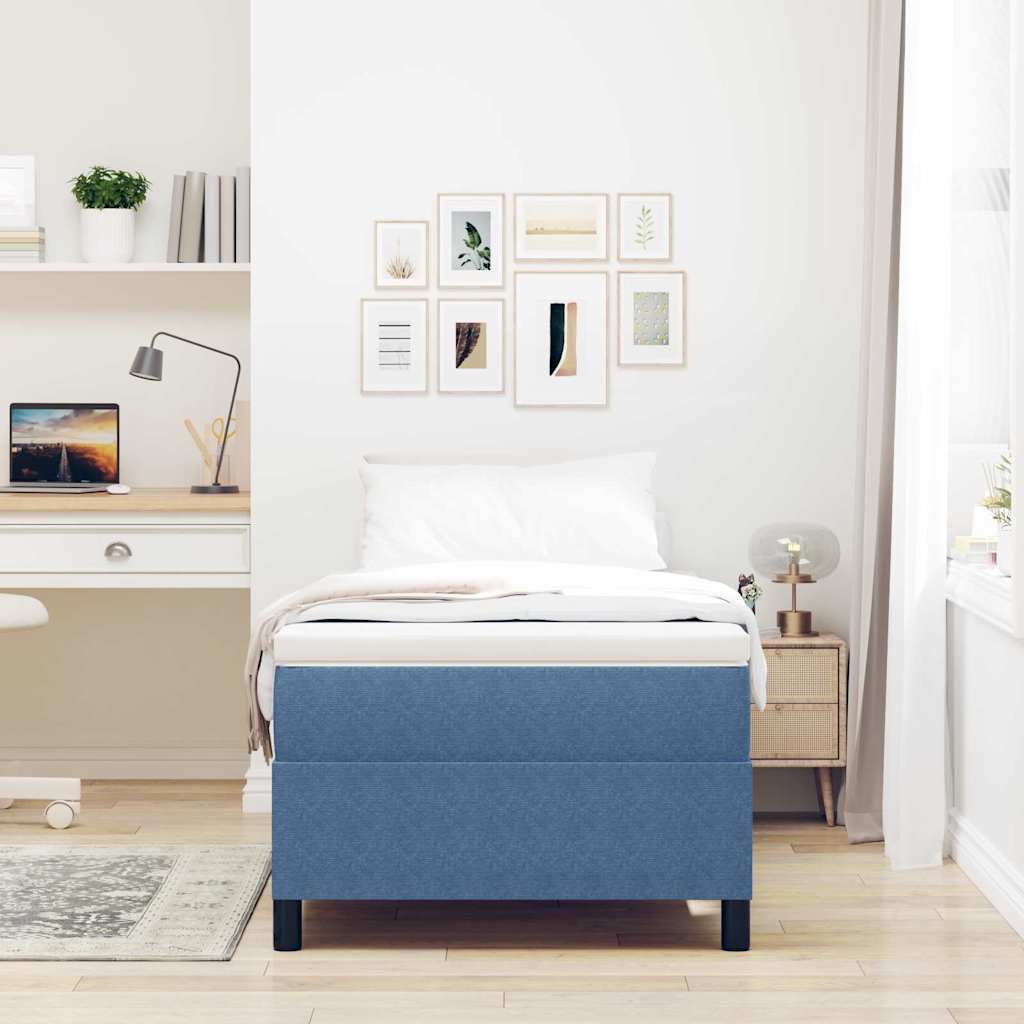 Boxspringbett Blau 90 x 200 cm Cordstoff