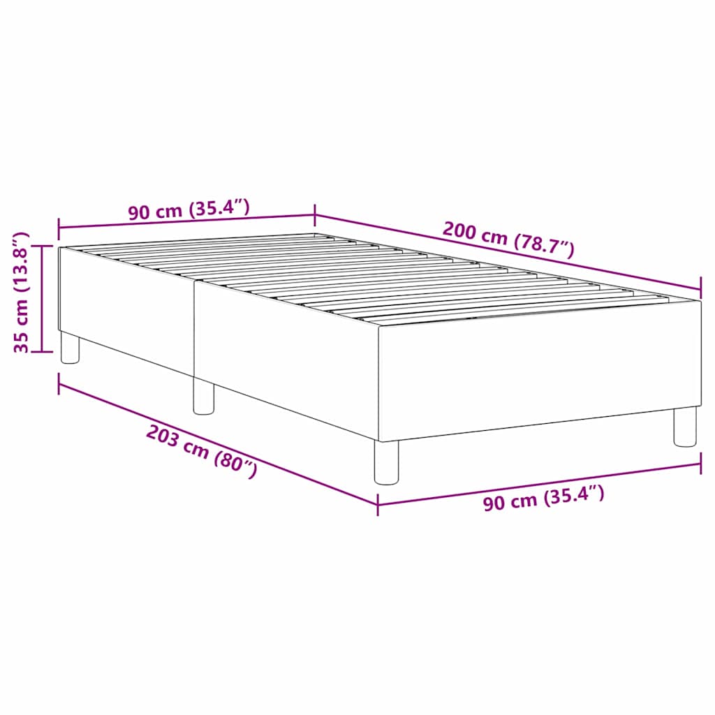 Boxspringbett Blau 90 x 200 cm Cordstoff