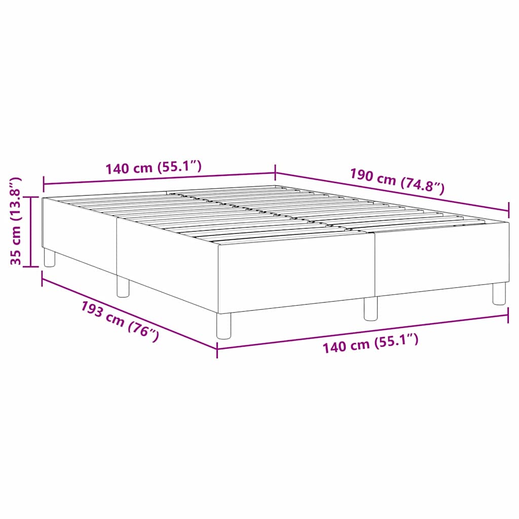 Boxspringbett Creme 140 x 190 cm Cordstoff