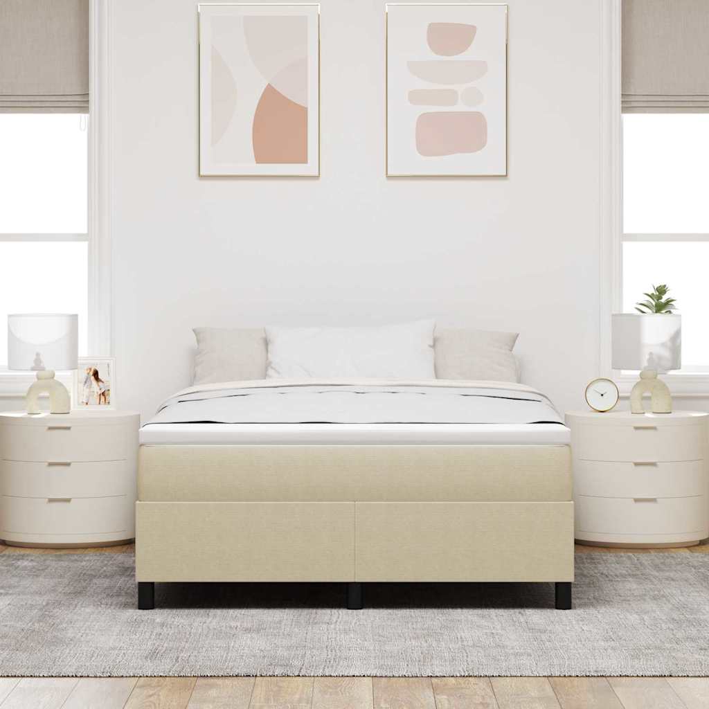 Boxspringbett Grau-Grün 140 x 190 cm Cordstoff
