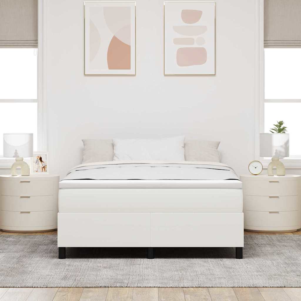 Boxspringbett Creme 140 x 200 cm Cordstoff