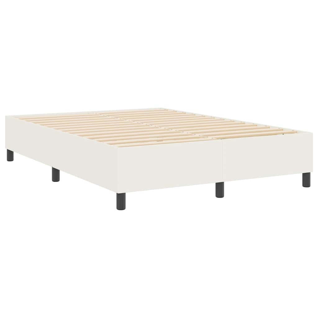 Boxspringbett Creme 140 x 200 cm Cordstoff