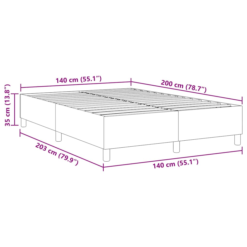 Boxspringbett Creme 140 x 200 cm Cordstoff