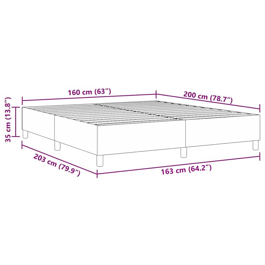 Plattformbettgestell Creme 160 x 200 cm Cordstoff