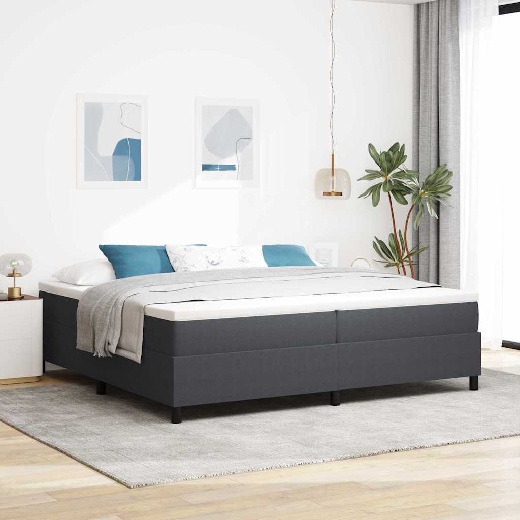Boxspringbett Dunkelgrau 200 x 200 cm Cordstoff