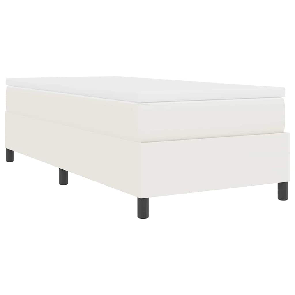 Boxspringbett Creme und Weiß 203 x 80 x 60 cm Cordstoff
