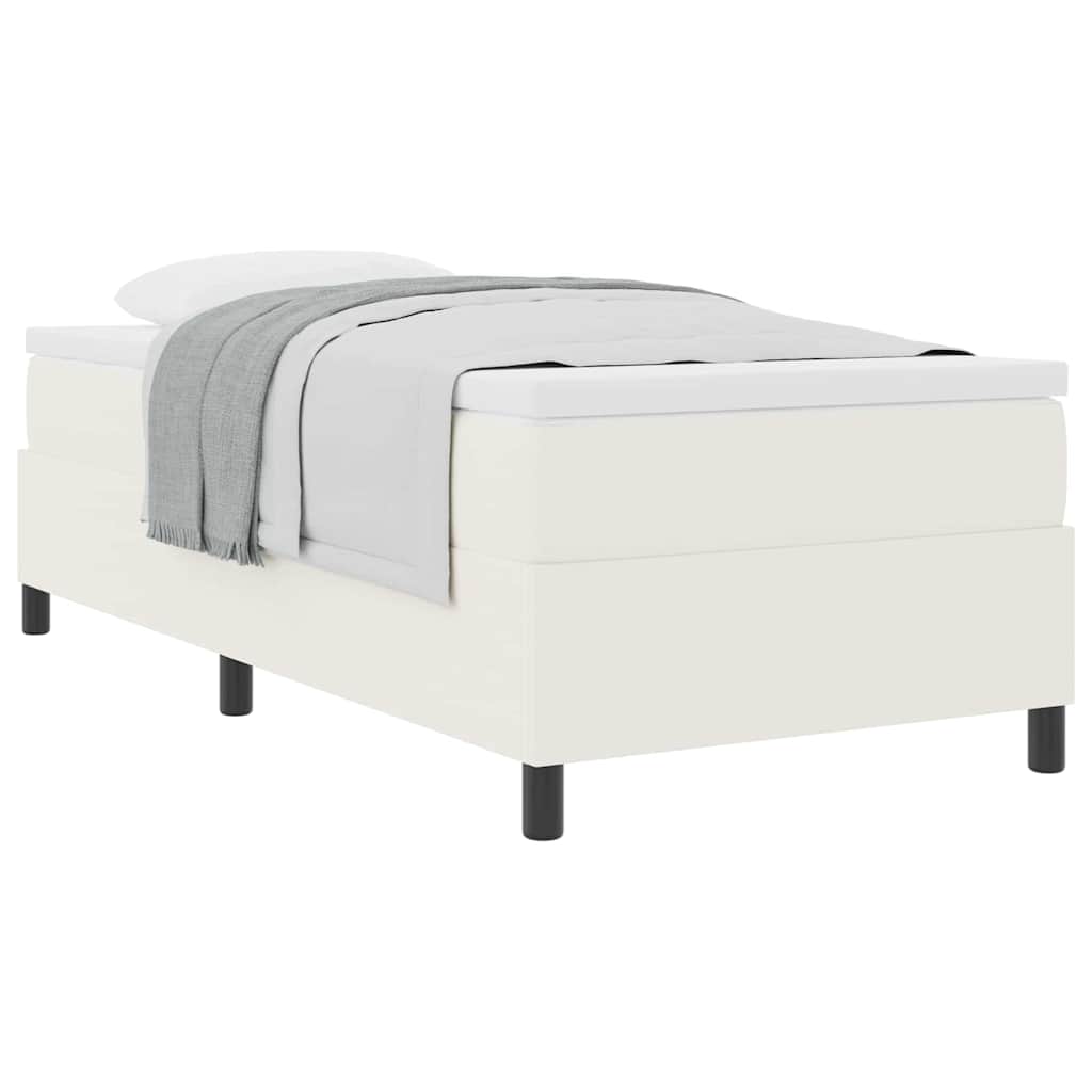Boxspringbett Creme und Weiß 203 x 80 x 60 cm Cordstoff