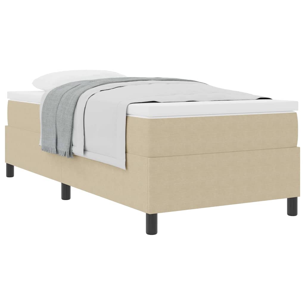 Boxspringbett Hellgrau und Weiß 193 x 90 x 60 cm Cordstoff