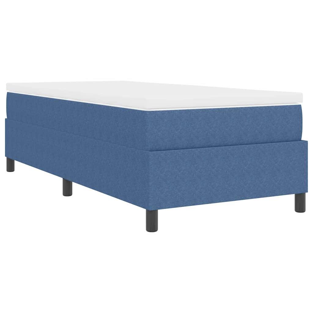 Boxspringbett Blau und Weiß 203 x 100 x 60 cm Cordstoff