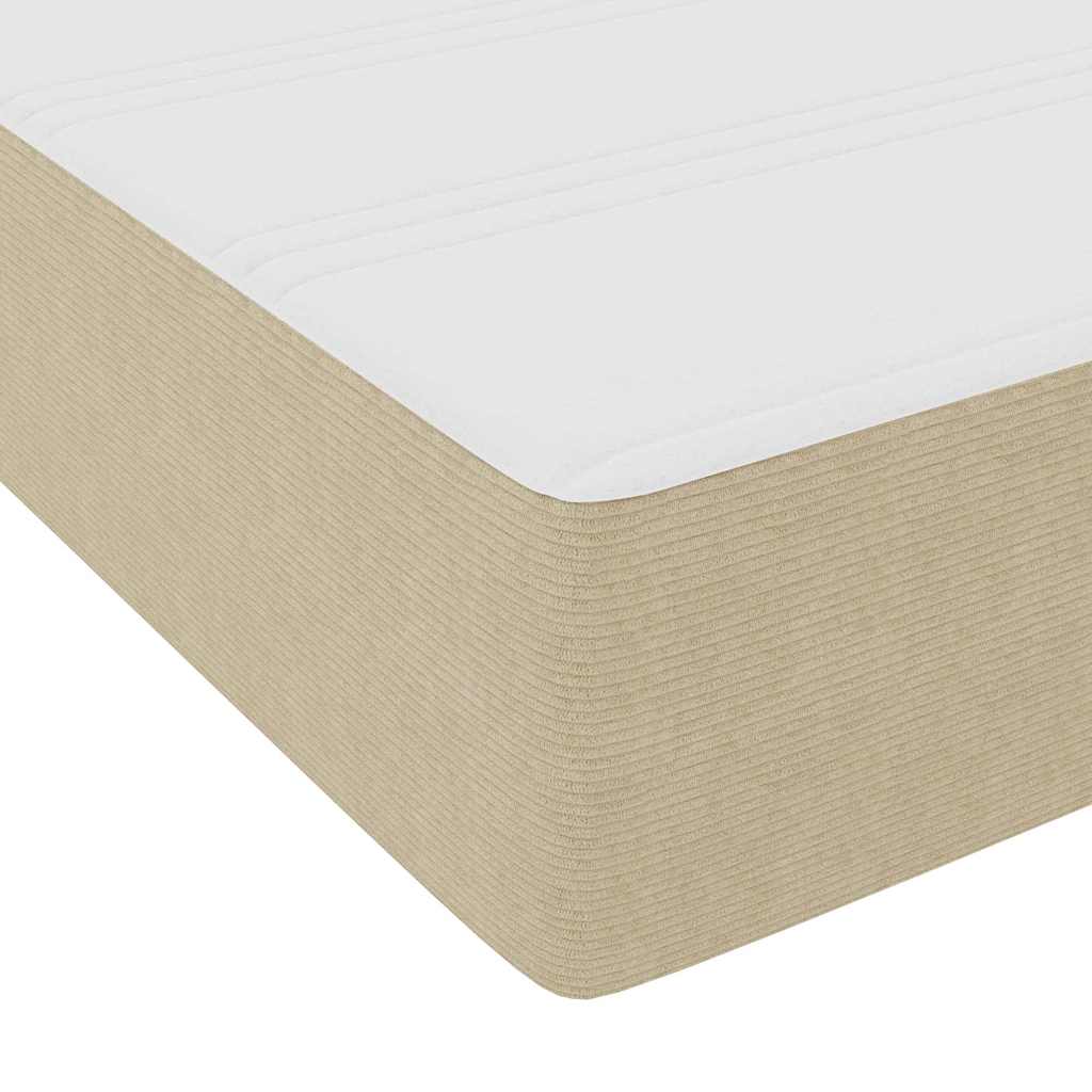 Boxspringbett Hellgrau und Weiß 203 x 100 x 60 cm Cordstoff