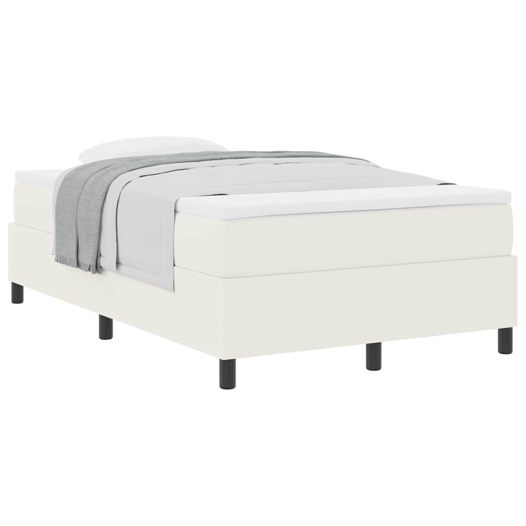 Boxspringbett Creme und Weiß 203 x 120 x 60 cm Cordstoff