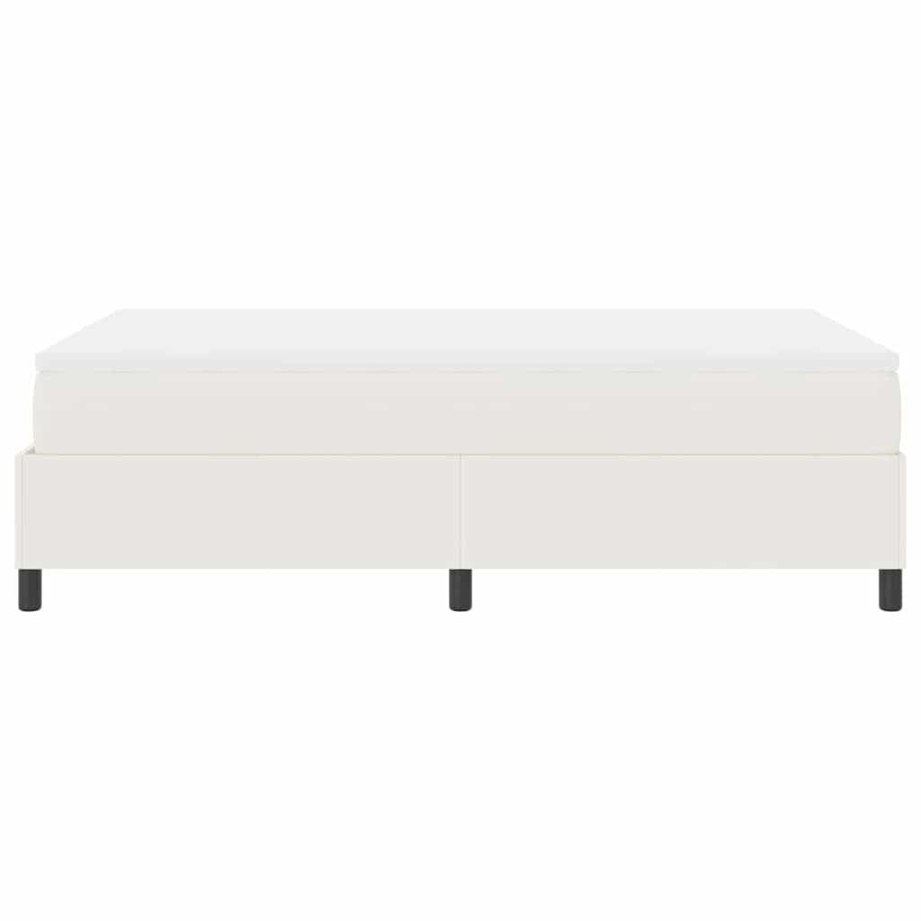 Boxspringbett Creme und Weiß 203 x 120 x 60 cm Cordstoff
