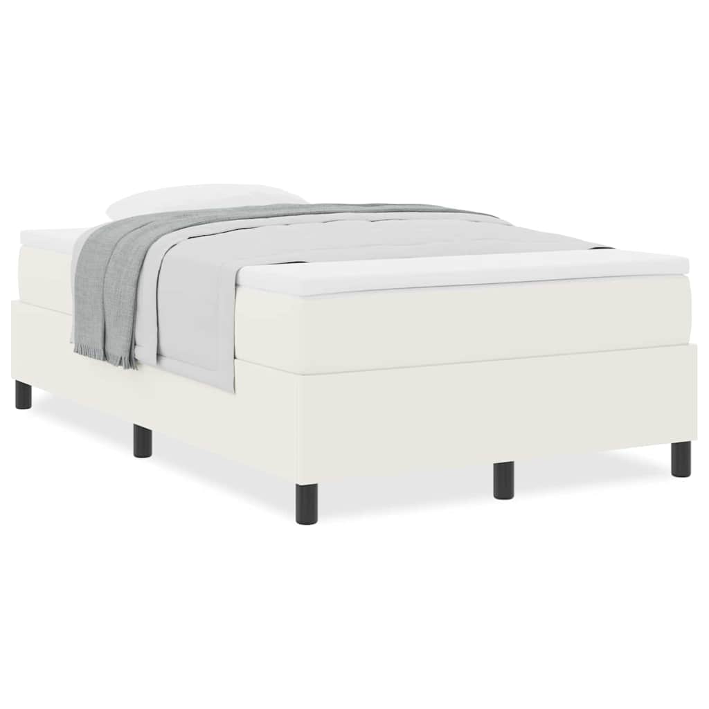 Boxspringbett Creme und Weiß 203 x 120 x 60 cm Cordstoff
