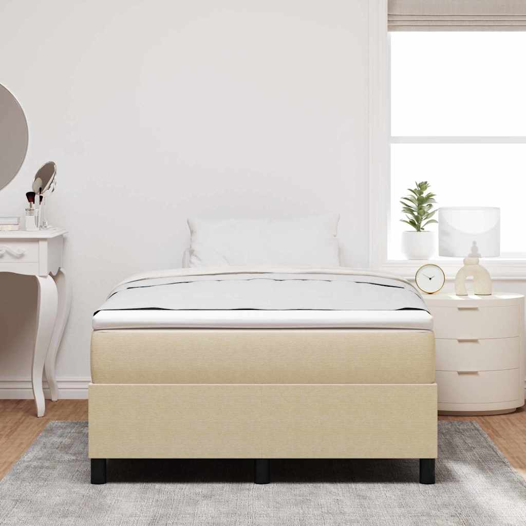 Boxspringbett Hellgrau und Weiß 203 x 120 x 60 cm Cordstoff