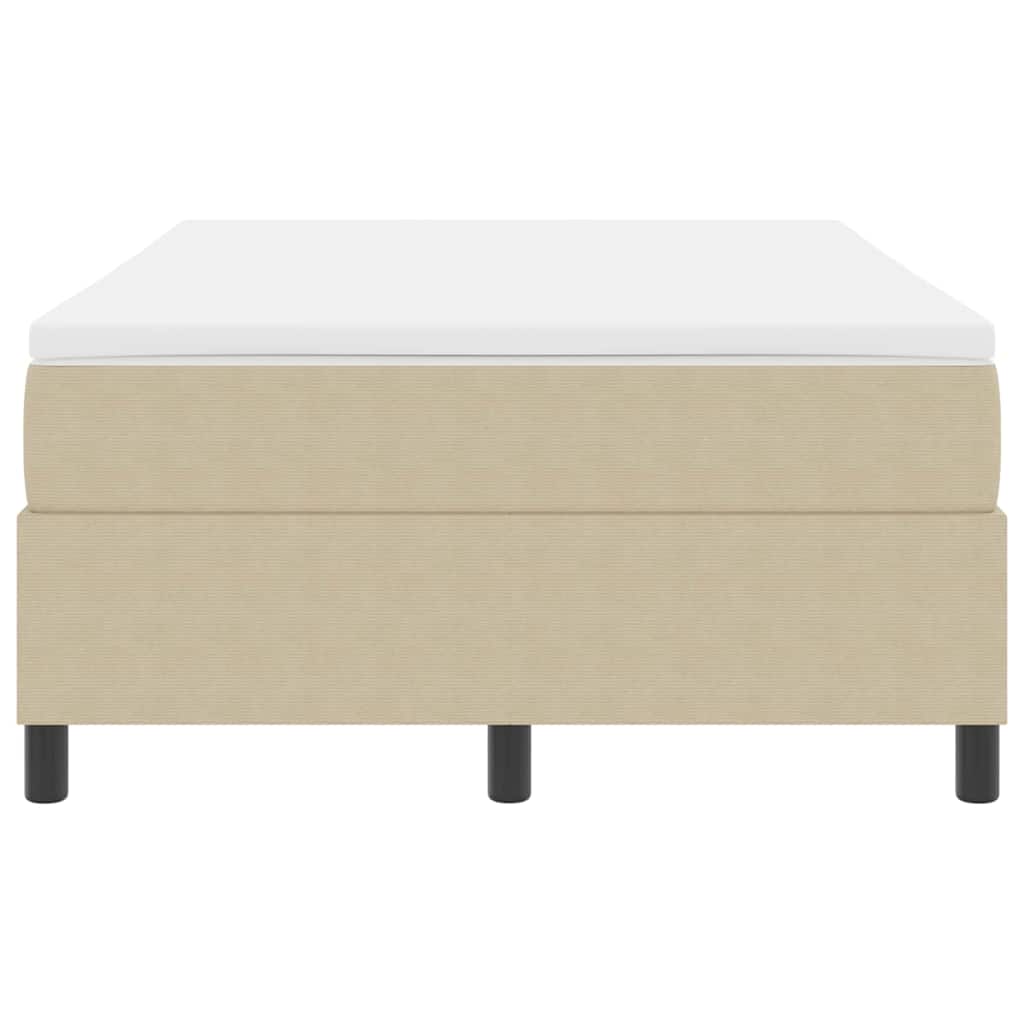 Boxspringbett Hellgrau und Weiß 203 x 120 x 60 cm Cordstoff