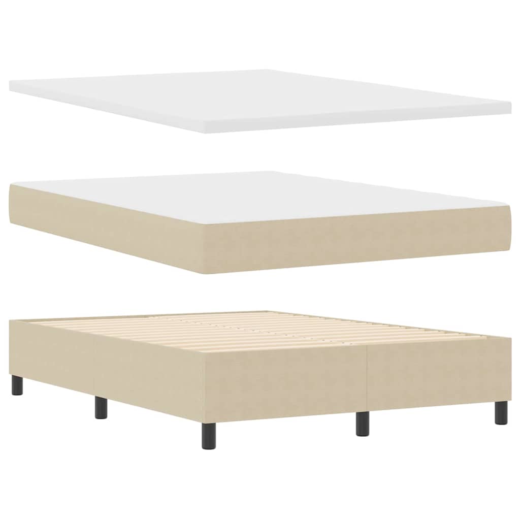 Boxspringbett Hellgrau und Weiß 203 x 140 x 60 cm Cordstoff