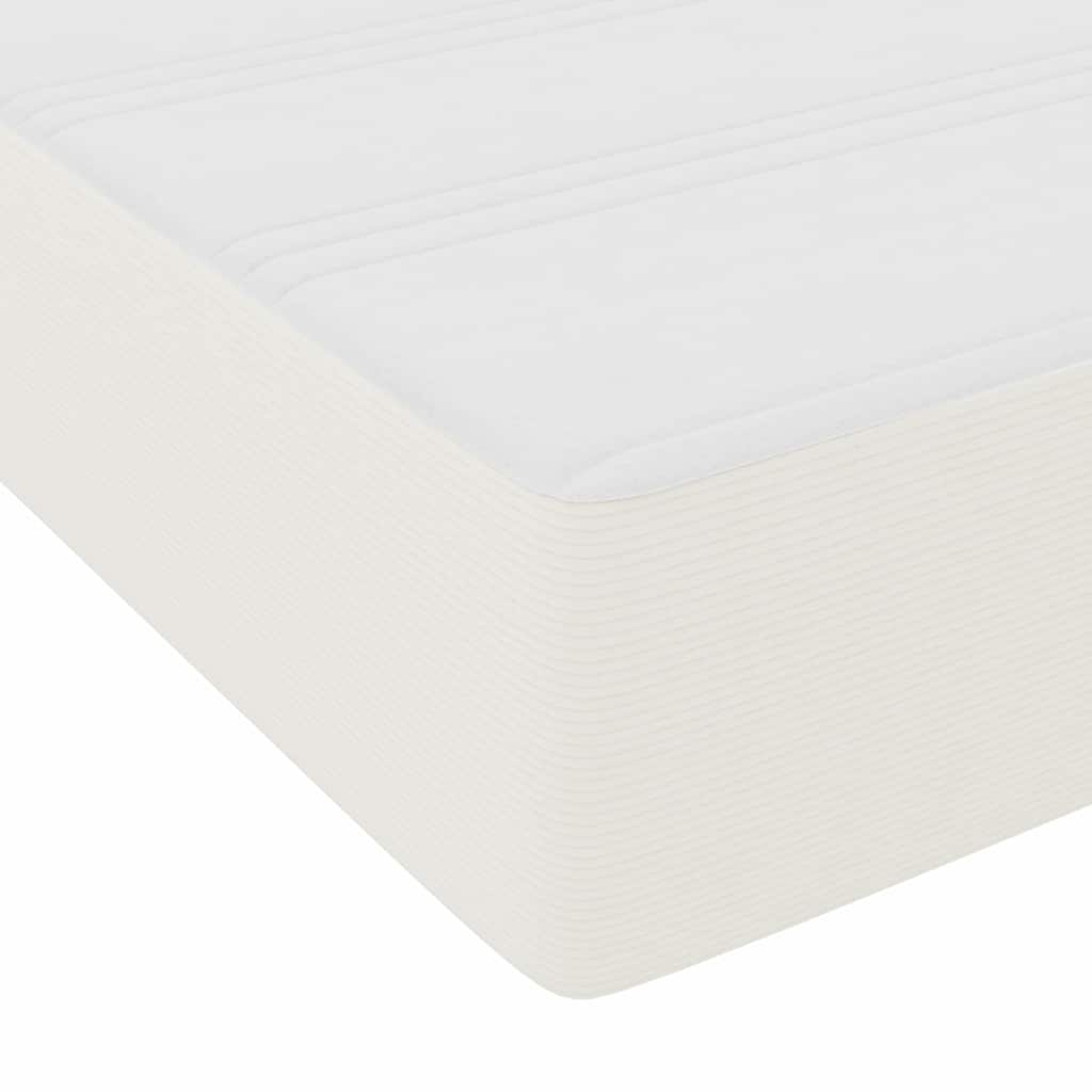 Boxspringbett Creme und Weiß 203 x 140 x 60 cm Cordstoff