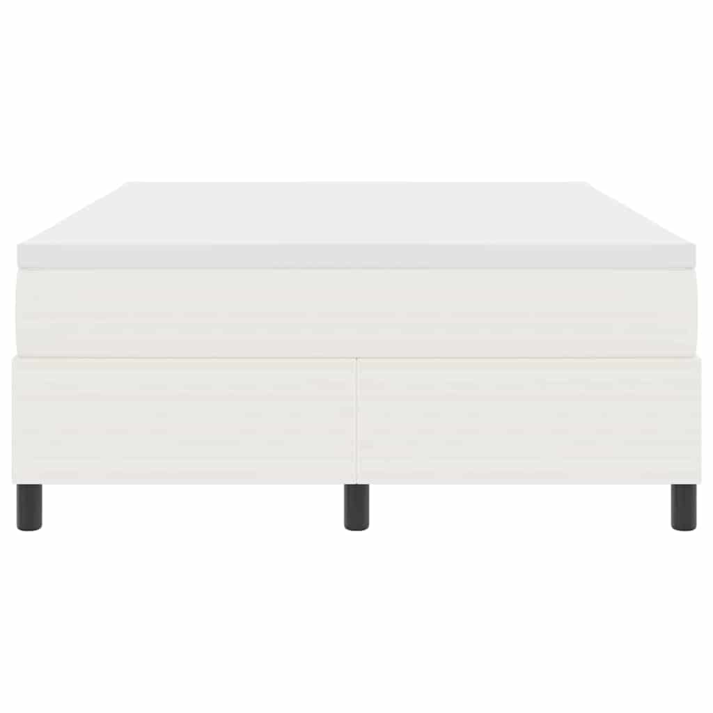 Boxspringbett Creme und Weiß 203 x 140 x 60 cm Cordstoff