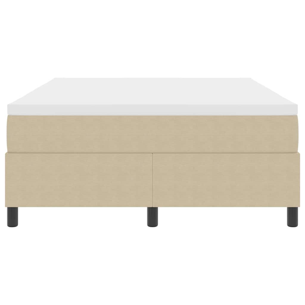 Boxspringbett Hellgrau und Weiß 203 x 140 x 60 cm Cordstoff
