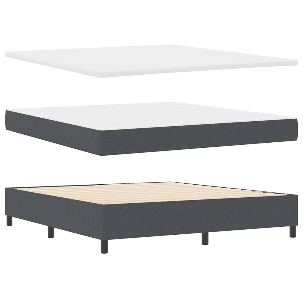 Boxspringbett Dunkelgrau und Weiß 203 x 180 x 60 cm Cordstoff