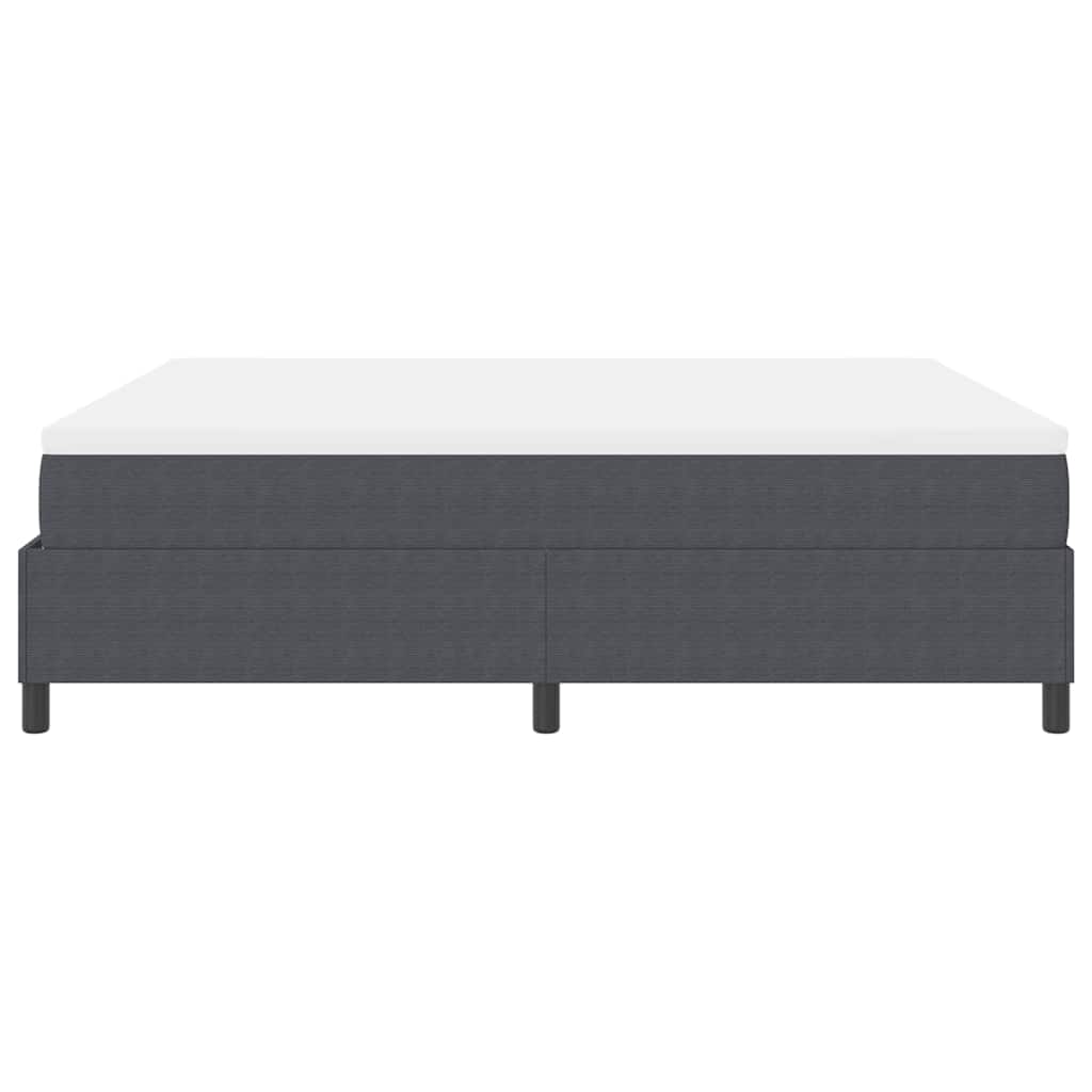 Boxspringbett Dunkelgrau und Weiß 203 x 180 x 60 cm Cordstoff