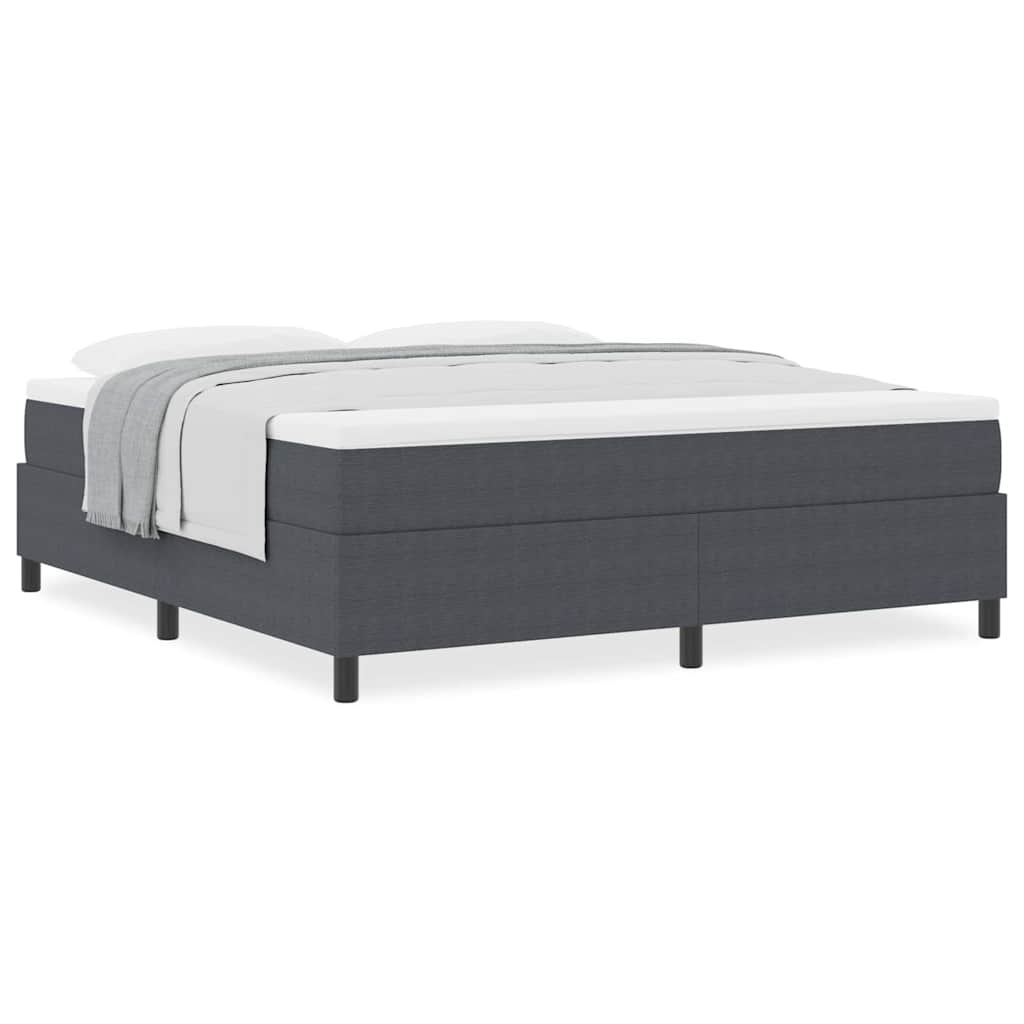 Boxspringbett Dunkelgrau und Weiß 203 x 180 x 60 cm Cordstoff