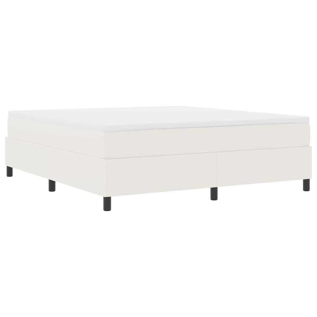 Boxspringbett Creme und Weiß 203 x 180 x 60 cm Cordstoff