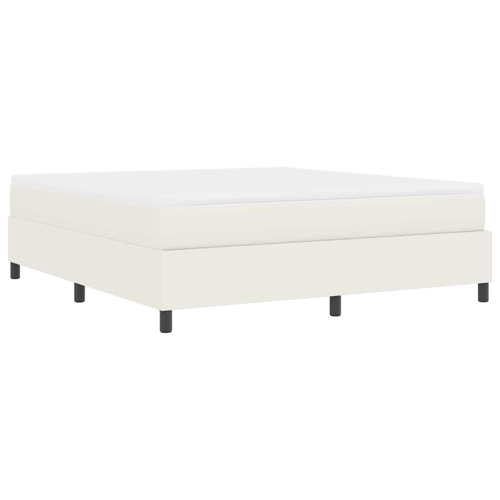 Boxspringbett Creme und Weiß 203 x 180 x 60 cm Cordstoff