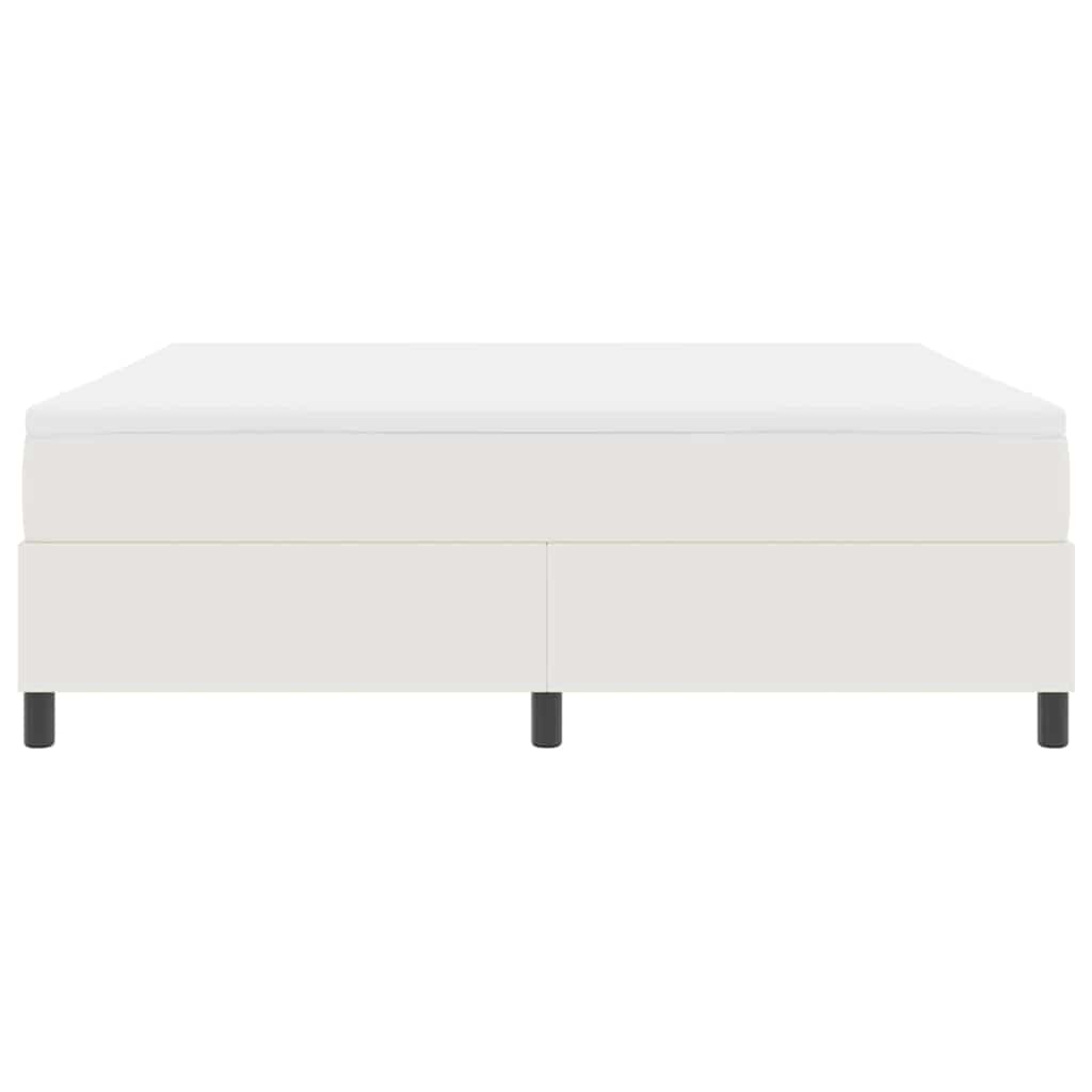 Boxspringbett Creme und Weiß 203 x 180 x 60 cm Cordstoff