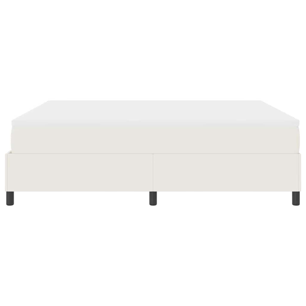 Boxspringbett Creme und Weiß 203 x 180 x 60 cm Cordstoff