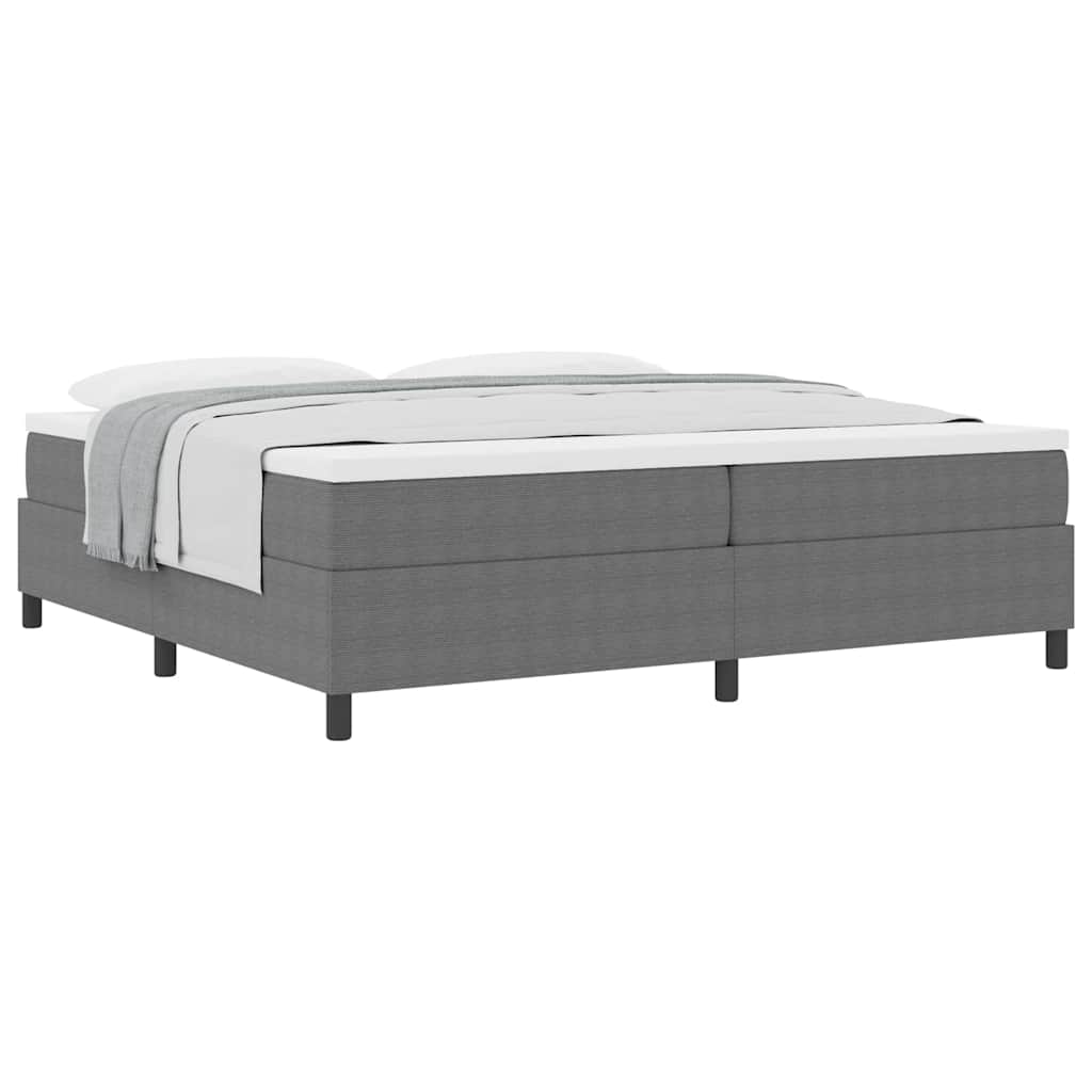 Boxspringbett Hellgrau und Weiß 203 x 200 x 60 cm Cordstoff
