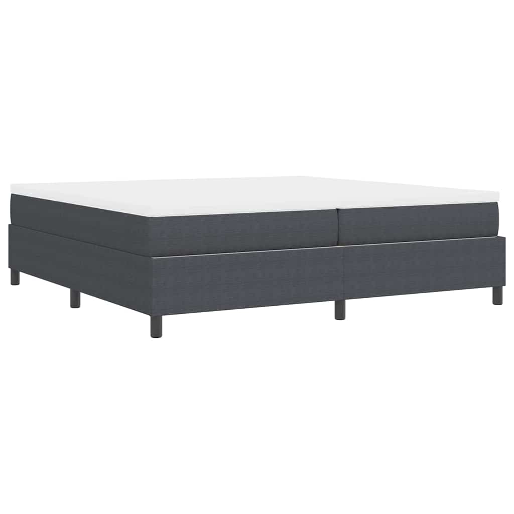 Boxspringbett Dunkelgrau und Weiß 203 x 200 x 60 cm Cordstoff
