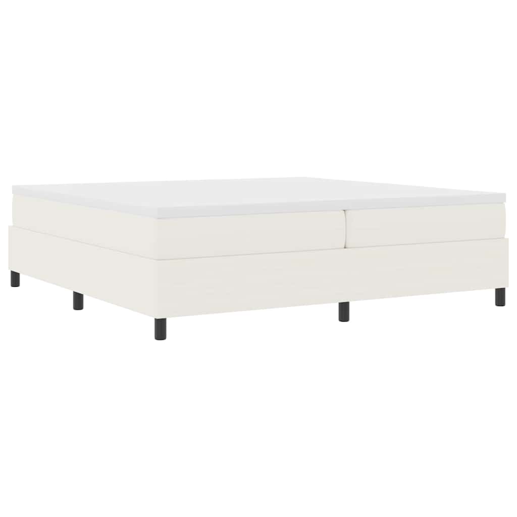 Boxspringbett Creme und Weiß 203 x 200 x 60 cm Cordstoff