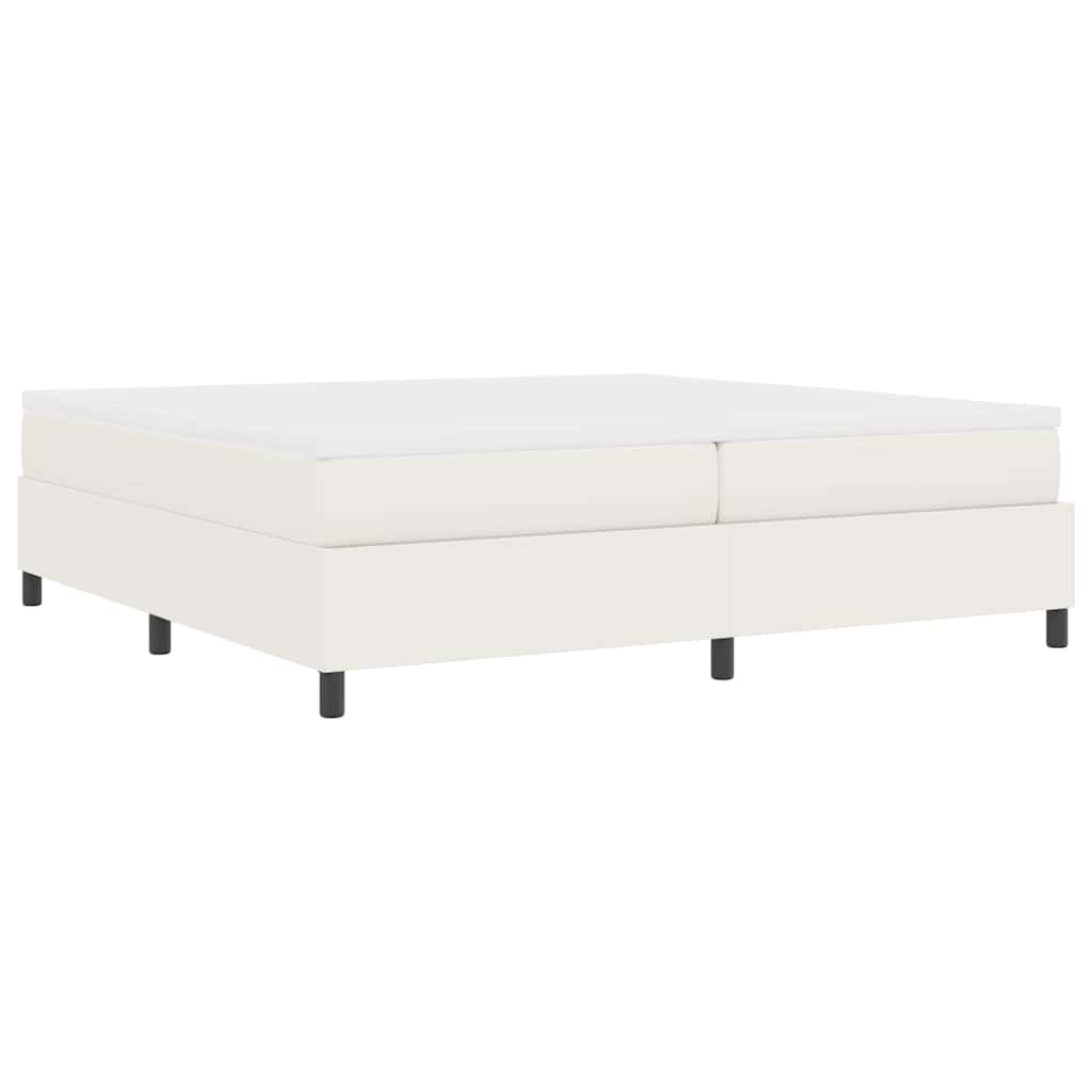 Boxspringbett Creme und Weiß 203 x 200 x 60 cm Cordstoff