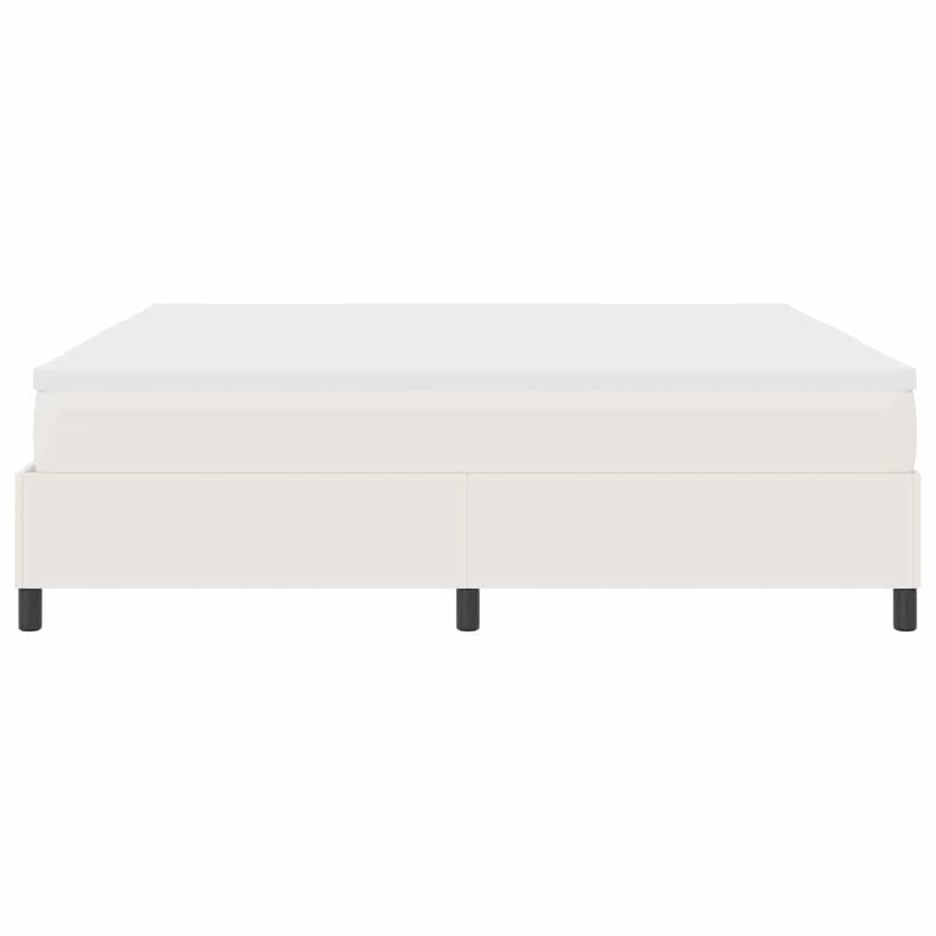 Boxspringbett Creme und Weiß 203 x 200 x 60 cm Cordstoff