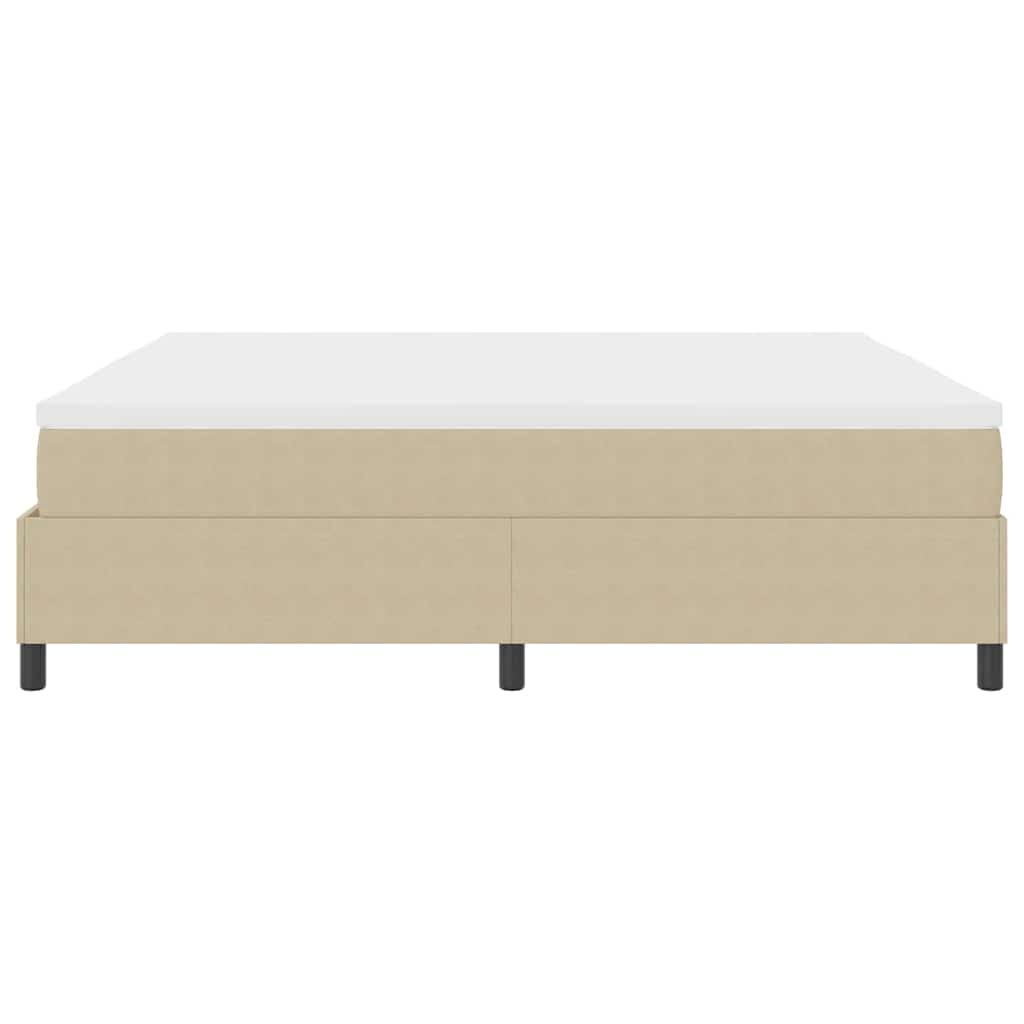 Boxspringbett Hellgrau und Weiß 203 x 200 x 60 cm Cordstoff