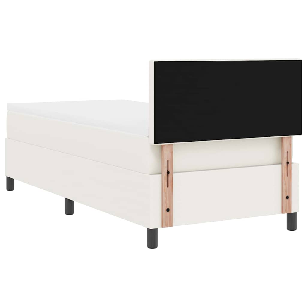 Boxspringbett Creme und Weiß 203 x 100 x 88 cm Cordstoff