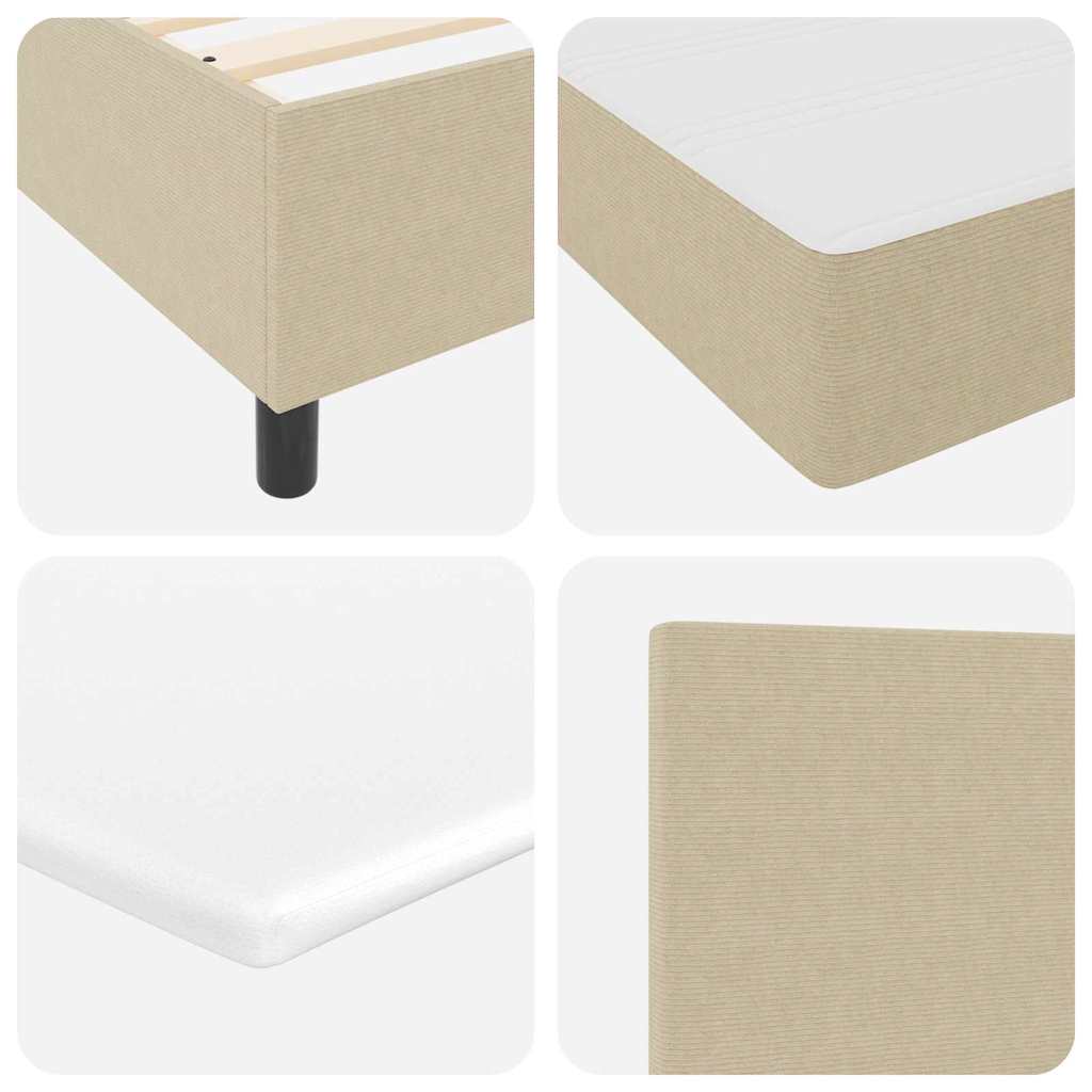 Boxspringbett Hellgrau und Weiß 203 x 100 x 88 cm Cordstoff