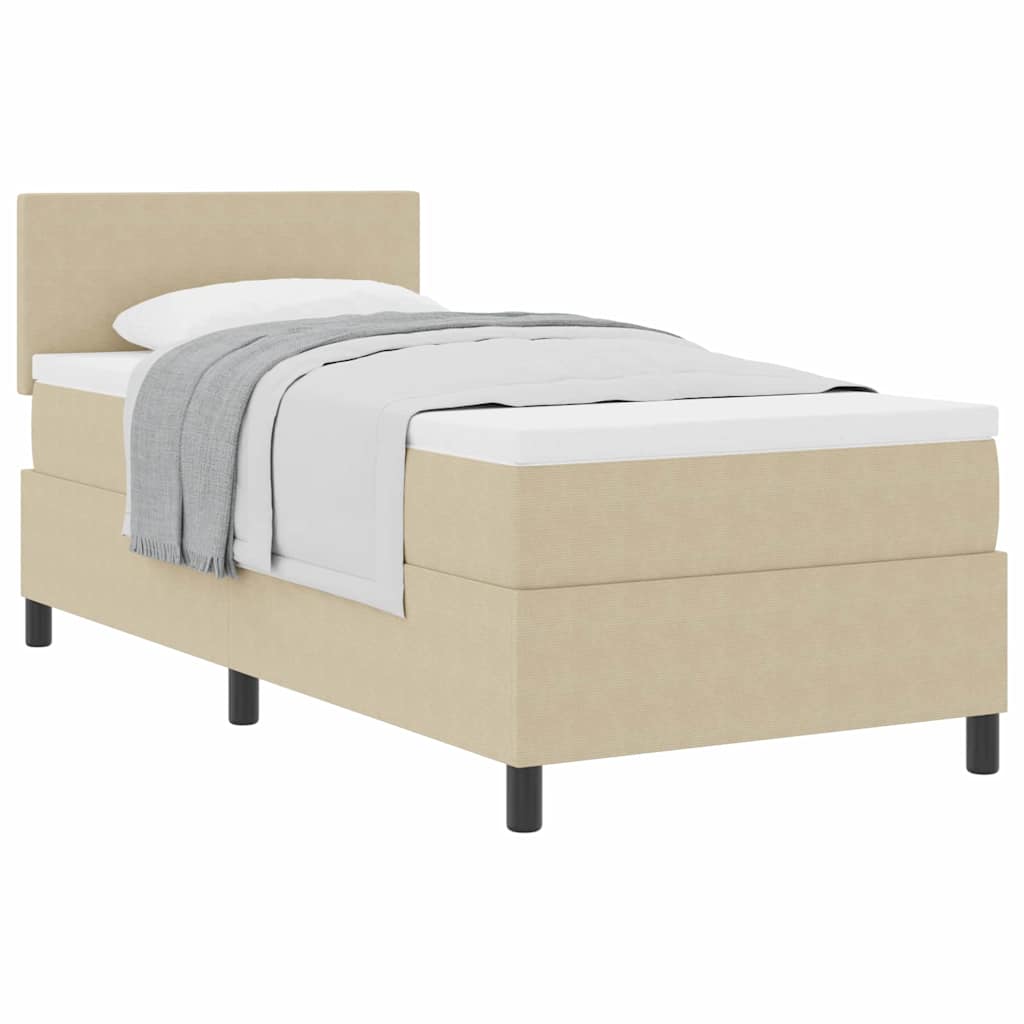 Boxspringbett Hellgrau und Weiß 203 x 100 x 88 cm Cordstoff