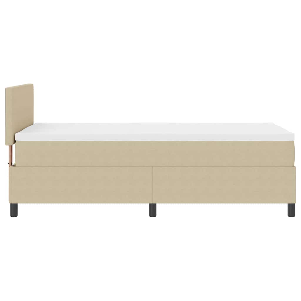 Boxspringbett Hellgrau und Weiß 203 x 100 x 88 cm Cordstoff