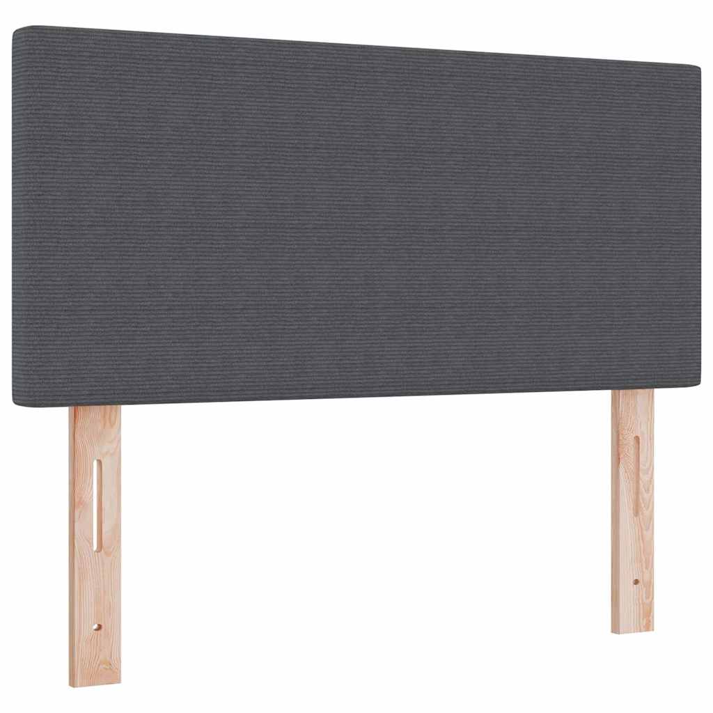 Boxspringbett Dunkelgrau und Weiß 193 x 120 x 88 cm Cordstoff