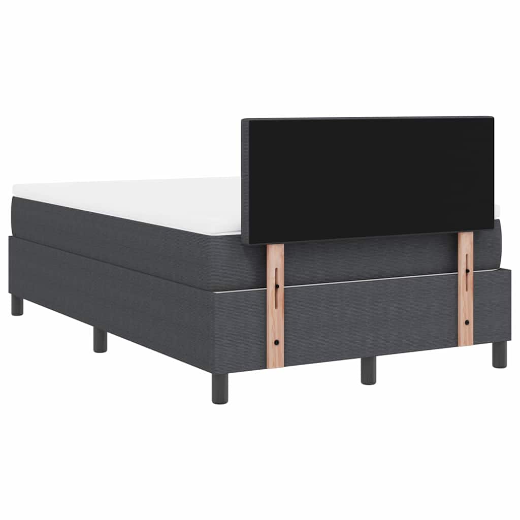Boxspringbett Dunkelgrau und Weiß 193 x 120 x 88 cm Cordstoff