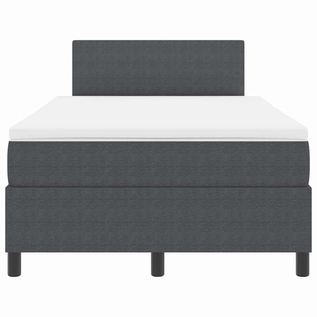 Boxspringbett Dunkelgrau und Weiß 193 x 120 x 88 cm Cordstoff