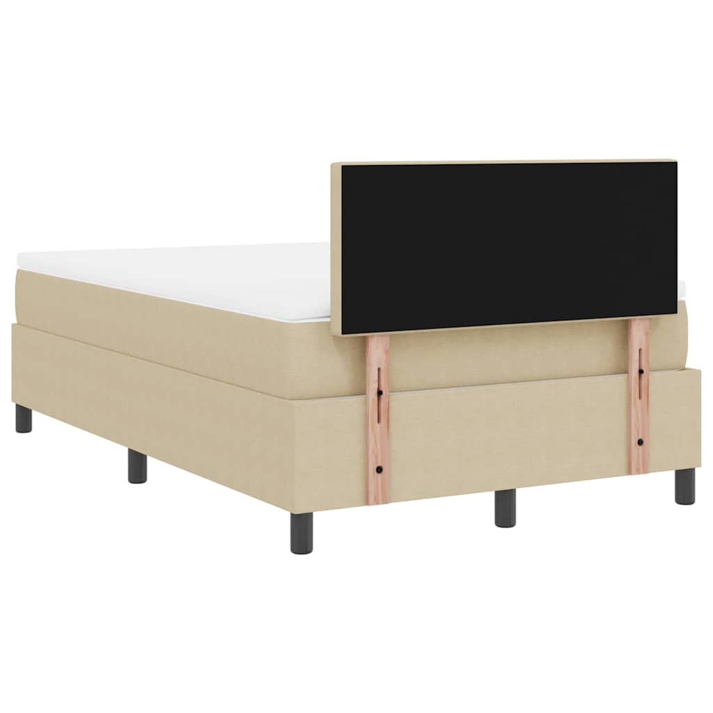 Boxspringbett Hellgrau und Weiß 203 x 120 x 88 cm Cordstoff