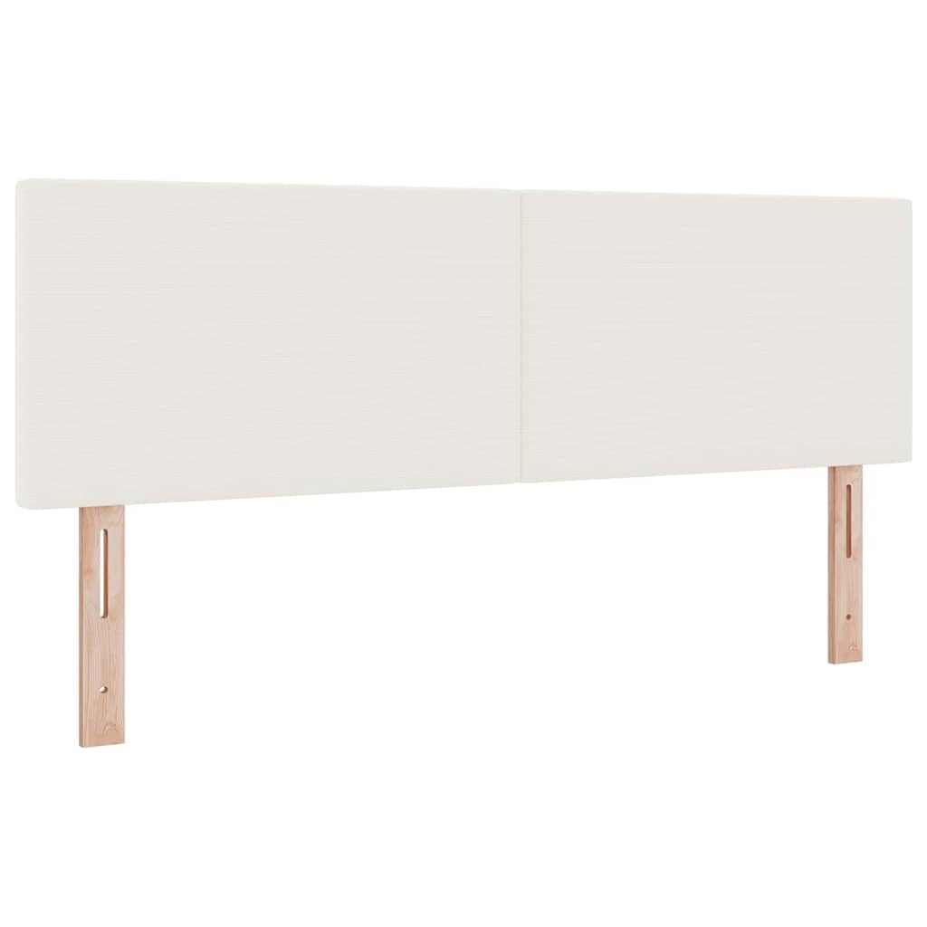 Boxspringbett Creme und Weiß 203 x 160 x 88 cm Cordstoff