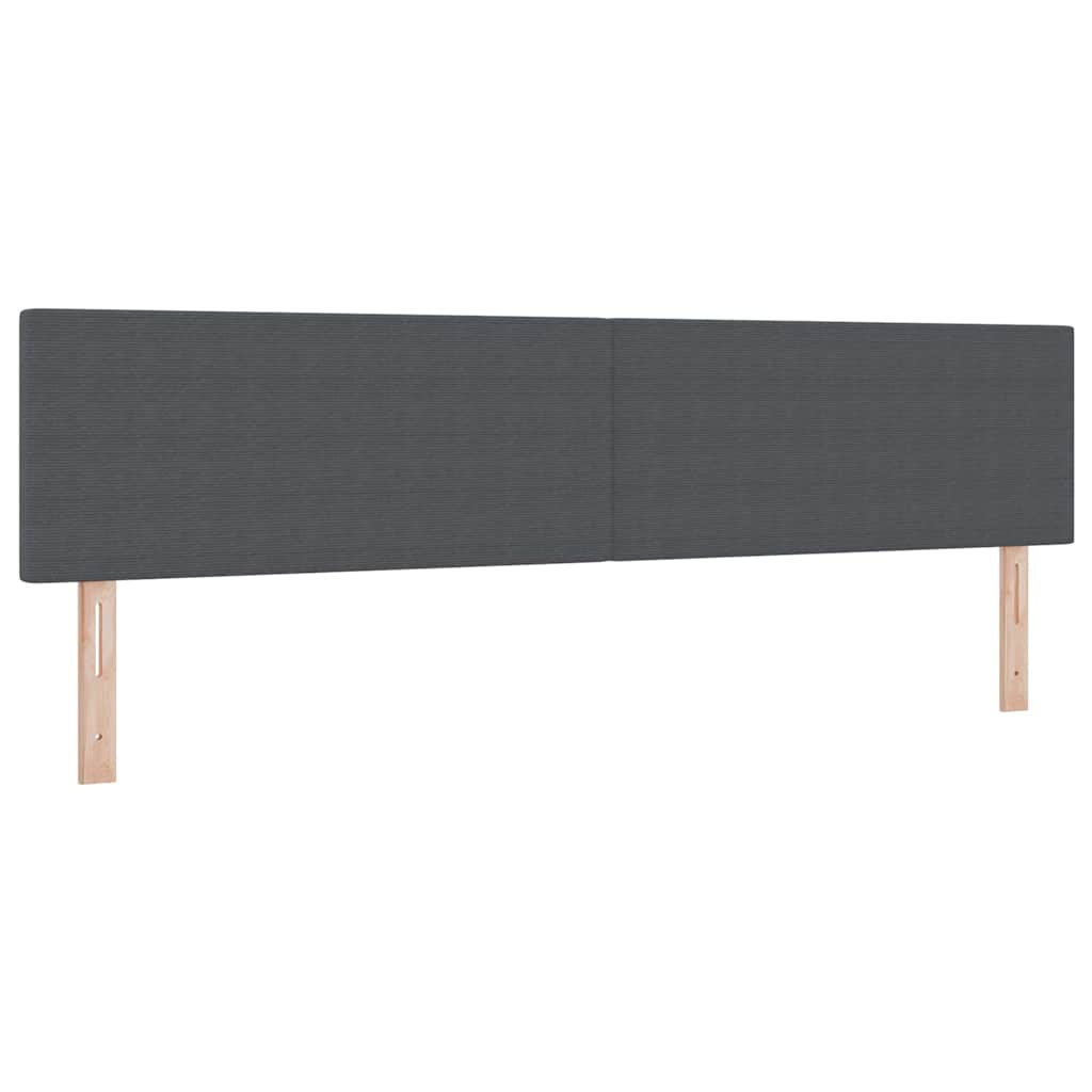 Boxspringbett Dunkelgrau und Weiß 203 x 200 x 88 cm Cordstoff